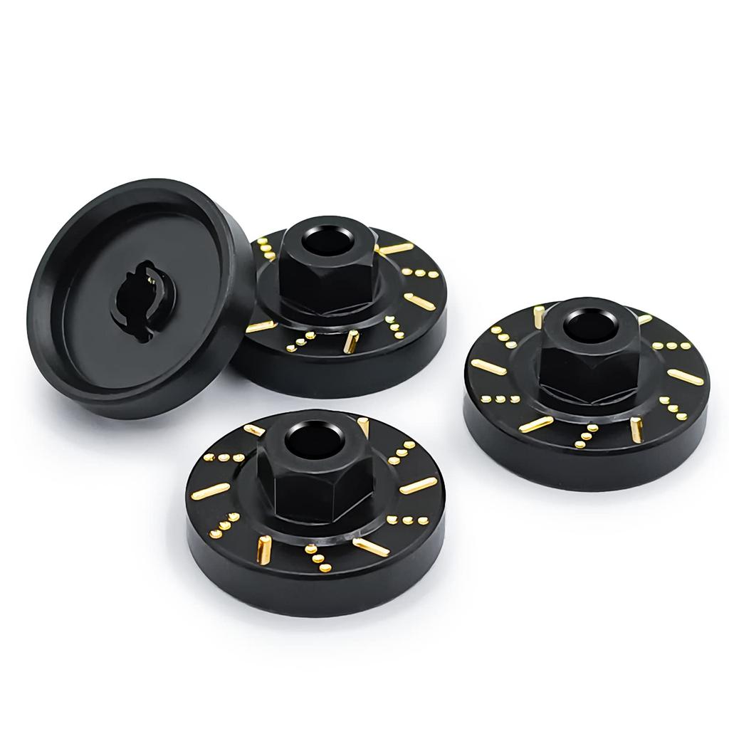 TRZX 4pcs Brass Wheel Hub Extension Hex Adapter Wheel Weights for 1/18 Scale Traxxas TRX4-M RC Crawler Car