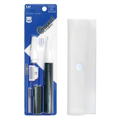 Kai Corporation Eyebrow Trimmer with Comb and Simple Case Set Groom! (1 Set)