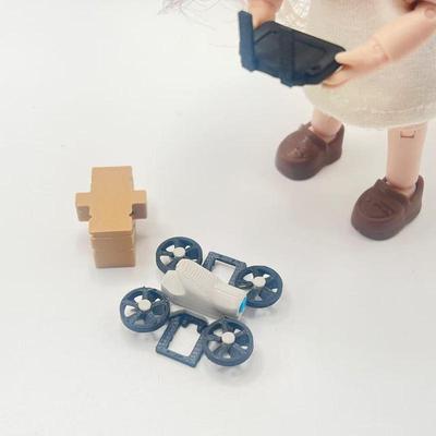 1 Set Mini Unmanned Aerial Vehicle Model 1/12 Dollhouse Miniature Ornament Micro Scene Decoration Toys Pography Props