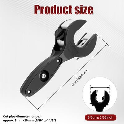 Cortador de Tubos com Catraca Liga de Alumínio Cortador de Tubos de Catraca com 3 Lâminas de Reposição Kit Cortador de Tubos de Cobre para Automóvel e Tubulação