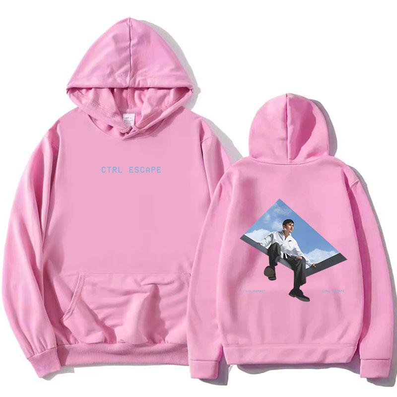 JOHN SUMMIT CTRL ESCAPE Hoodies Fashion Singer Design Graphic Print Pullovers Women Men Clothing Casual Fleece Hooded Sweatshirt XS розовый