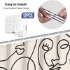 Faccia Astratta Minimalista Moderna Tenda da Doccia per Bagno Line Art Moderna Divertente Estetica Carina Artistica Tessuto in Poliestere Impermeabile