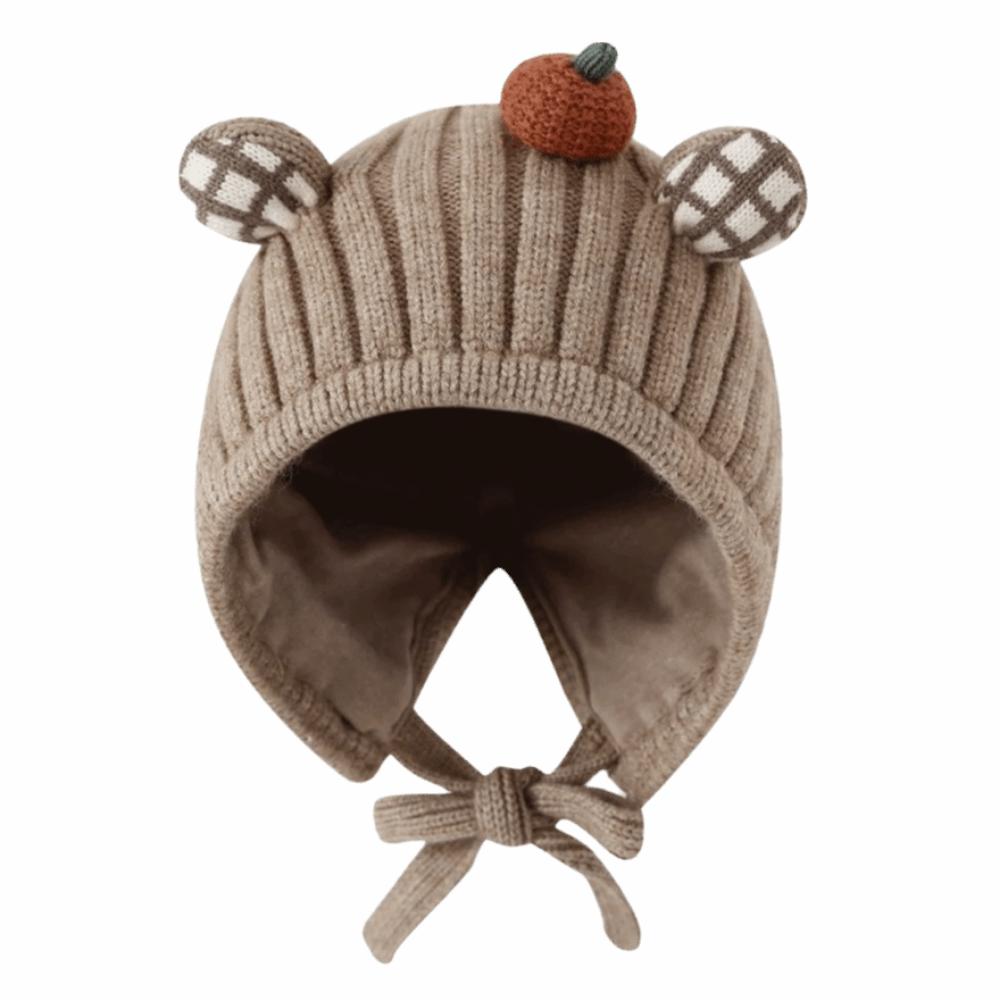 Cute Toddler's Plush Knitted Hat Cold-Resistant Kids Ear Protection Hat  Photography Props