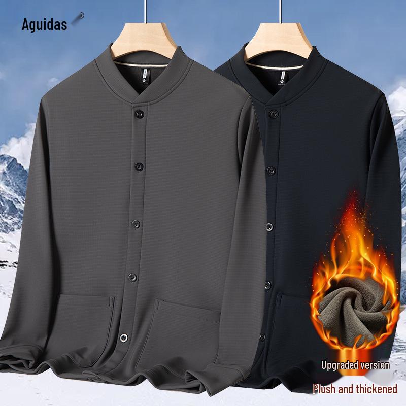 Herren Strickjacke verdickt für Herbst und Winter - Warmer Pullover für Väter und Großväter mittleren und höheren Alters