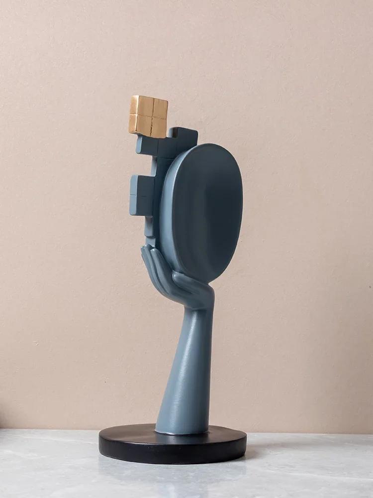 Abstract Face Sculpture Crafts High-end Character Figurine Living Room Wine Cabinet Art Ornaments Home Decoration Gift
