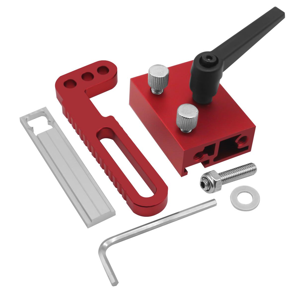 

Miter Track Stop Alloy Steel T Slot Stop, Adjustable Fence Flip Stop Accurate Length Limit Device Woodworking Tool червоний