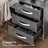 Set of 2 Modern Nightstands with 3 Drawers for Bedroom and Living Room in Particleboard, 40x36x56 cm, Grey