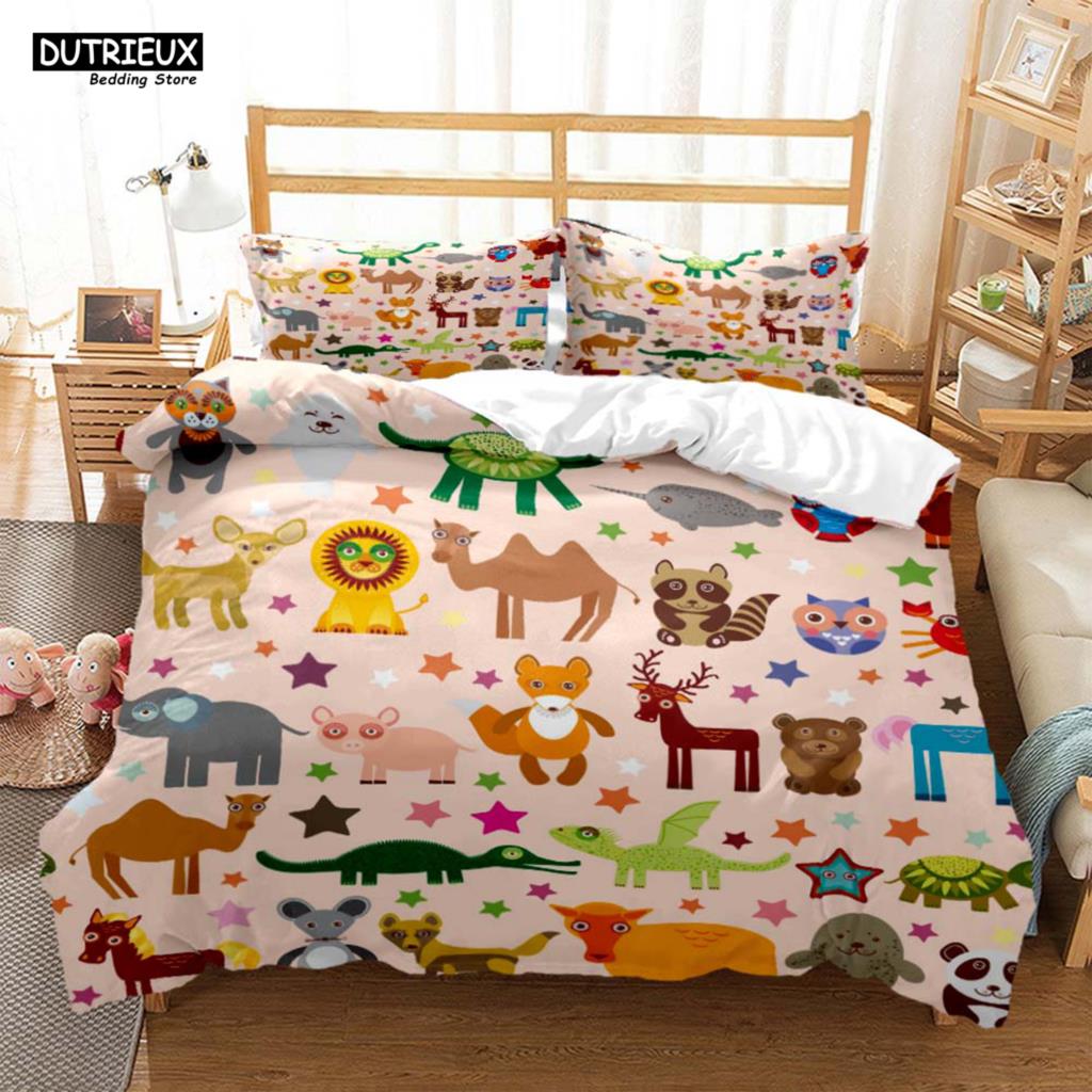 Cute Cat Print Quilt Cover Pillow Cover  Bedding Set Luxury Queen Bedding Set Cute Style Customized  children‘s  Bedding Set