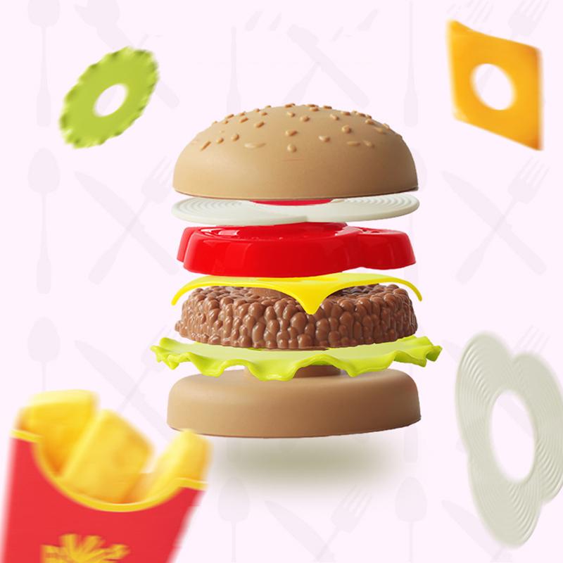 Children Simulation Food Toys Pretend Play Hamburger French Fries Kitchen Toy Set Miniature Snack Burger Educational Toys Baby