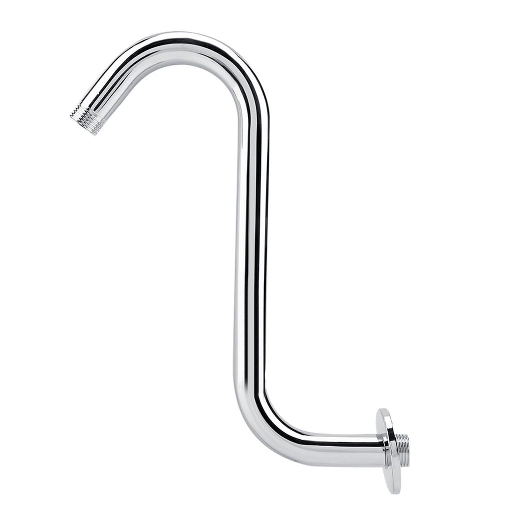 ZK20 Bathroom Accessory 8inch 201 Stainless Steel High Rise S‑Curved Shower Extension Arm