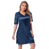Womens Satin V Neck Nightgown Short Sleeve Split Side Nightdress Elegant Sleepwear Comfortable Loungewear
