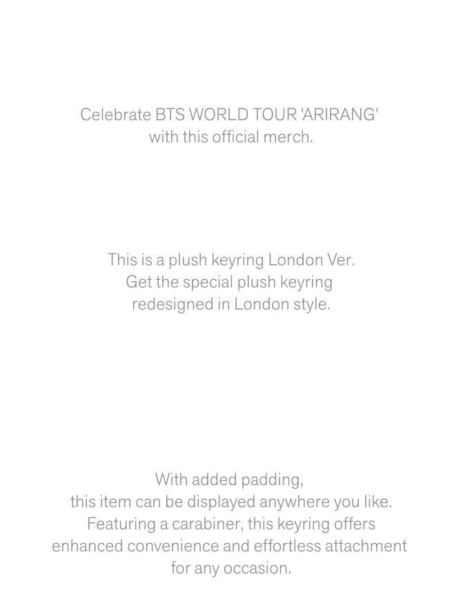 [PRE-ORDER] (BUSAN/LONDON) Plush Keyring BTS WORLD TOUR ARIRANG In PARIS MD