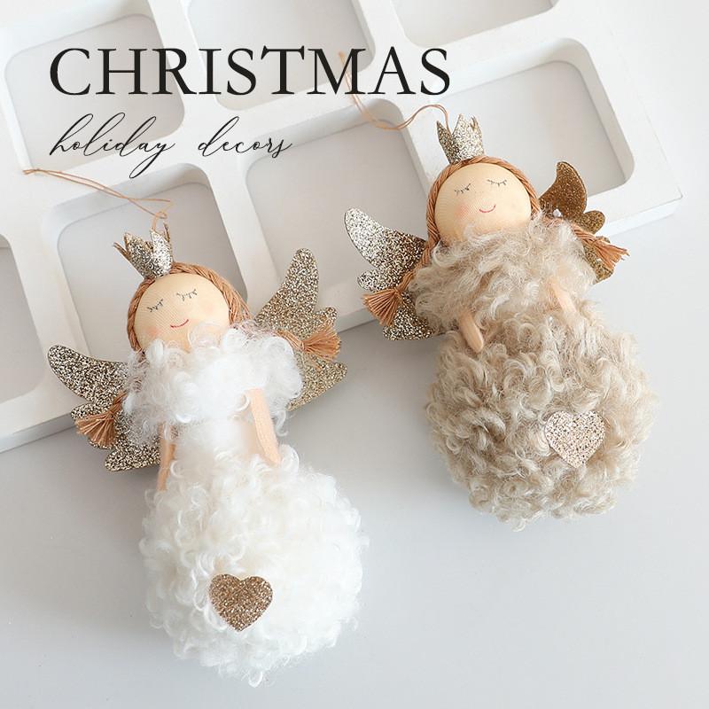 Christmas Angel Girl Plush Ornament With Cute Cartoon Design For Holiday Decor