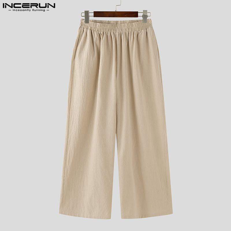INCERUN Two Pieces Vintage Men Sleeveless Tops Long Pants Sets Outfits