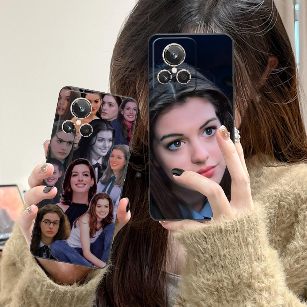 Anne Hathaway Handyhülle für Realme 15 14 13 12 11 10 9 Pro Plus T i Lite 5G Bunter Druck Cover Handys Hübsch