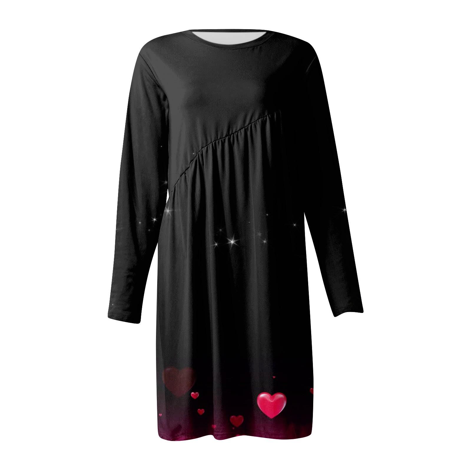 Женское повседневное модное платье-футболка с длинными рукавами и принтом на День святого — фото 4