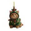 Cute Cat Christmas Ornament Acrylic Christmas Tree Ornament 2D Flat Cartoon Cat Hanging Pendant