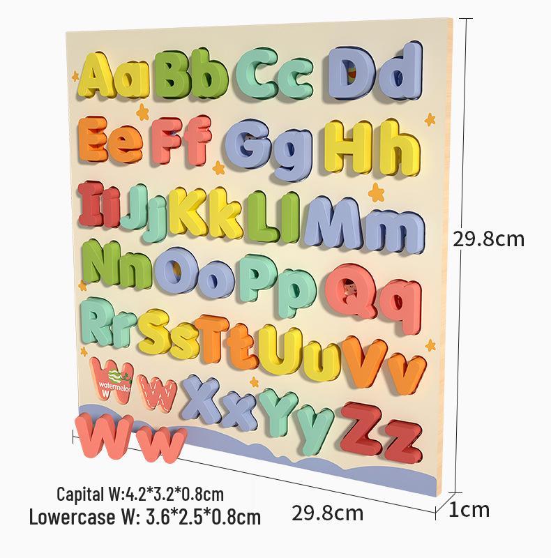Holz 3D Alphabet Puzzle zum frühen Lernen: Groß- & Kleinbuchstaben für Kinder