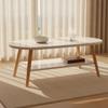 Two-Tier Living Room Coffee Table Waterproof Anti-scratch 100/120cm Large Storage for Small Home Space Daily Use