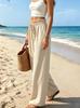 Women High Waist Wide Leg Pants Elastic Waist Loose Fit Drape Trousers Wrinkle Free Breathable Casual Summer Pants