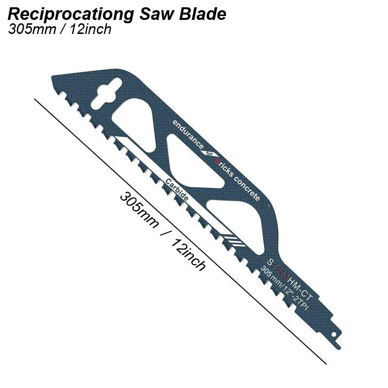 Reciprocating Saw Blade Demolition Masonry Saber Carbide Alloy Hard Cut Brick Wood Block PVC Tube Porous Concrete Teeth Tipped