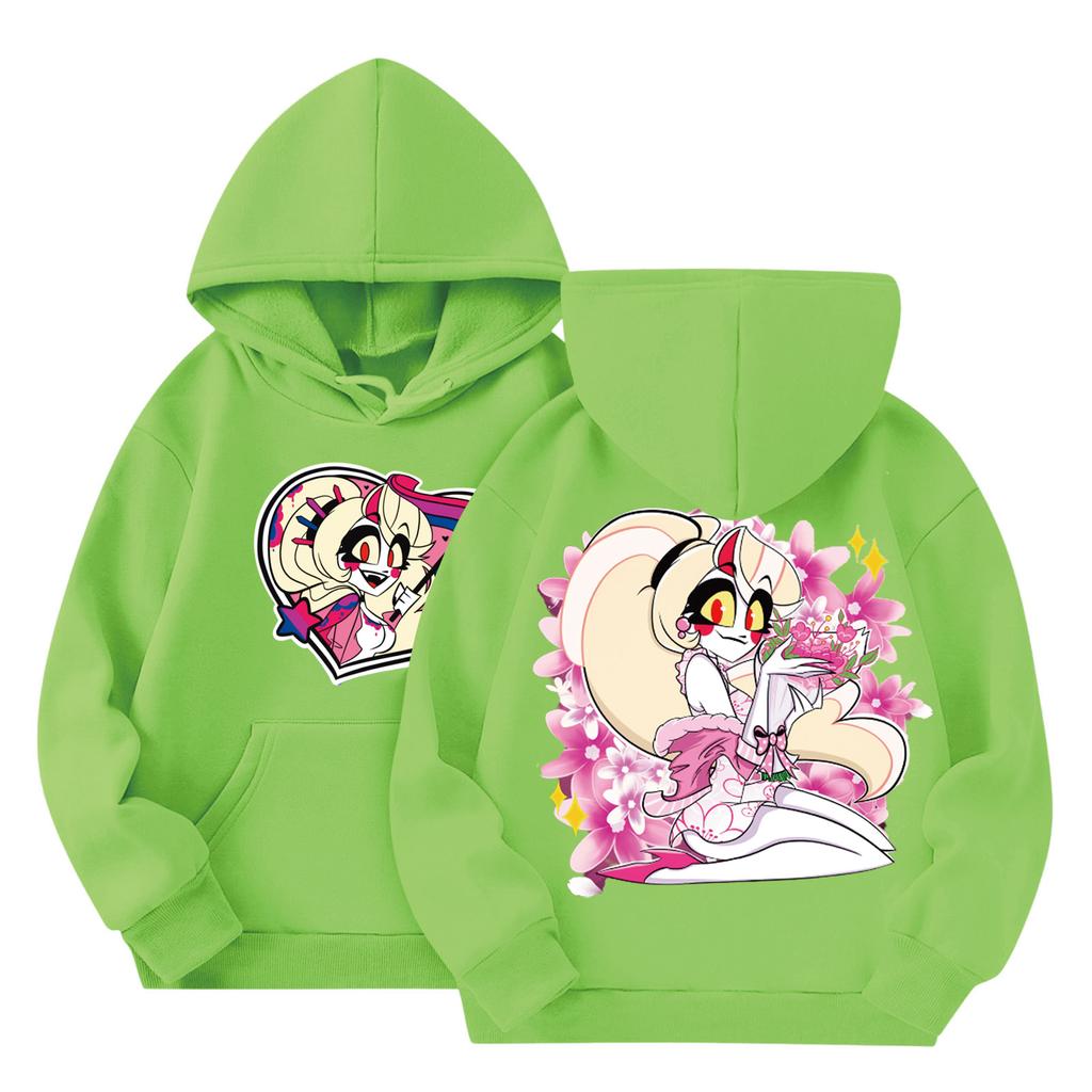 Child Fashion Lightweight Long Sleeve Pullover With Pockets  Print Hoodie