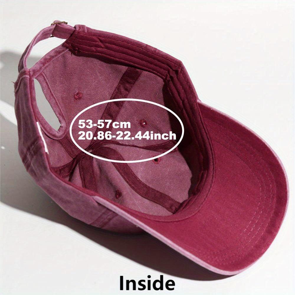Simple Washed Hole Crossing High Ponytail Hat For Women, Versatile Baseball Cap Soft Top Baseball Cap
