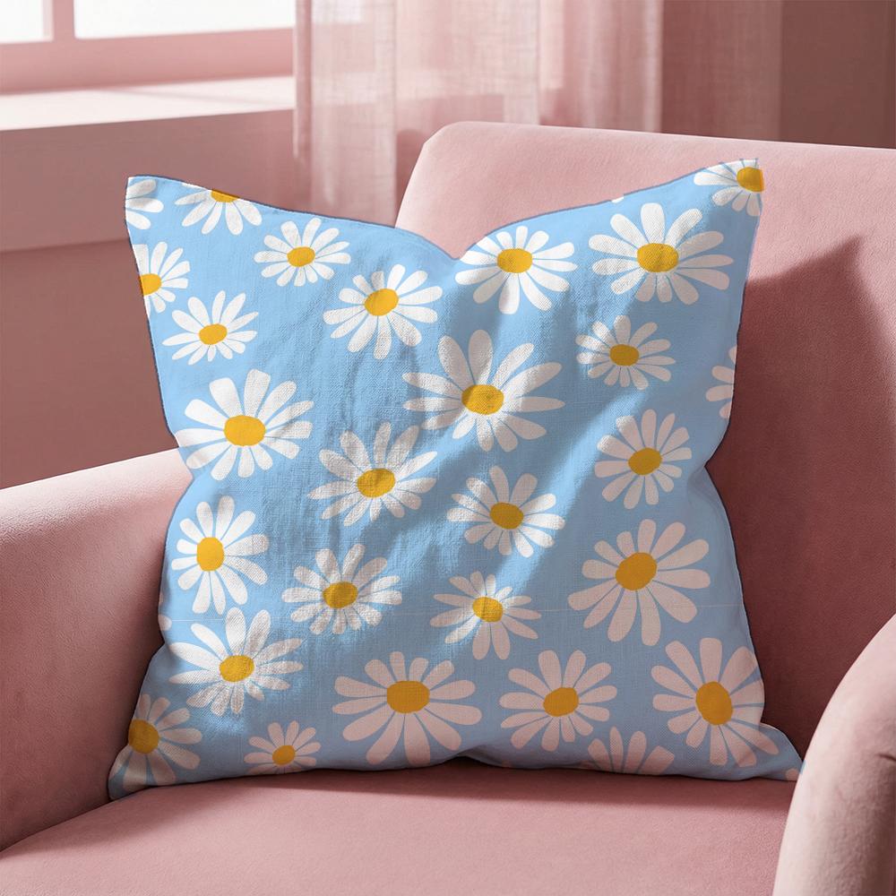Daisy Pattern Cushion Cover MultiScene Pillow Cover for Home  Car  Reversible Soft  Durable for Daily Use