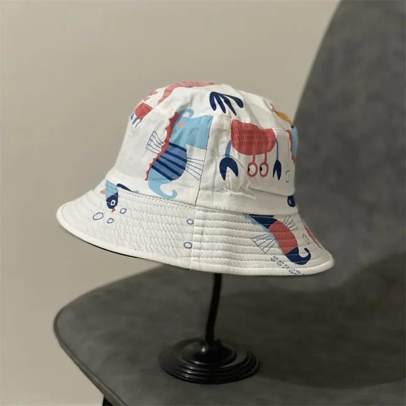 Fashion Double-sided Fisherman Hat Underwater Animal Shark Cartoon Pattern Men and Women Outdoor Personality Sunscreen Sun Hats