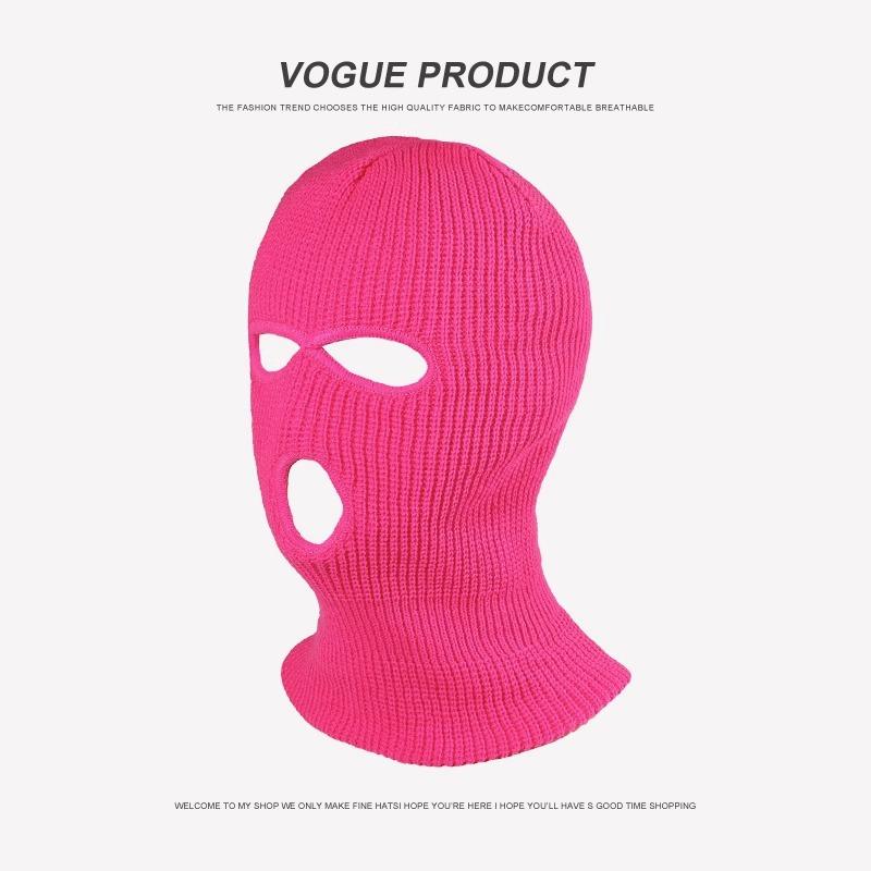 

Winter warm hood, headgear, three-hole caps, windproof and cold-proof, thickened face mask, full face hat. Average size