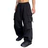 Streetwear letnie spodnie Cargo męskie z wieloma kieszeniami Harajuku modne na co dzień męskie spodnie do biegania szerokie nogawki luźne spodnie w stylu Hip Pop