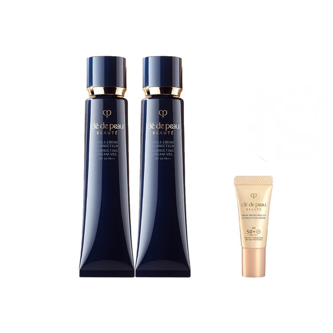 Clé De Peau Beauté (Cpb) Correcting Cream Veil Set Primer 37ml*2+Sunscreen 8ml