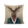 Custom Logo Cover Cushion Retro  Art Poster Style Deer  Giraffe Owl High Velvet Decorations Hug Pillow  Recliners