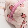 Quilted Cosmetic Pouch Soft Zippered Cute Peach Cherry Toiletry Bag Travel Makeup Bag Portable Organizer