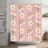 Charming Rainbows Smiling Flowers Shower Curtainsoft Pink Fabric Bathroom Decor For Kids Room Waterproof Fabric Various