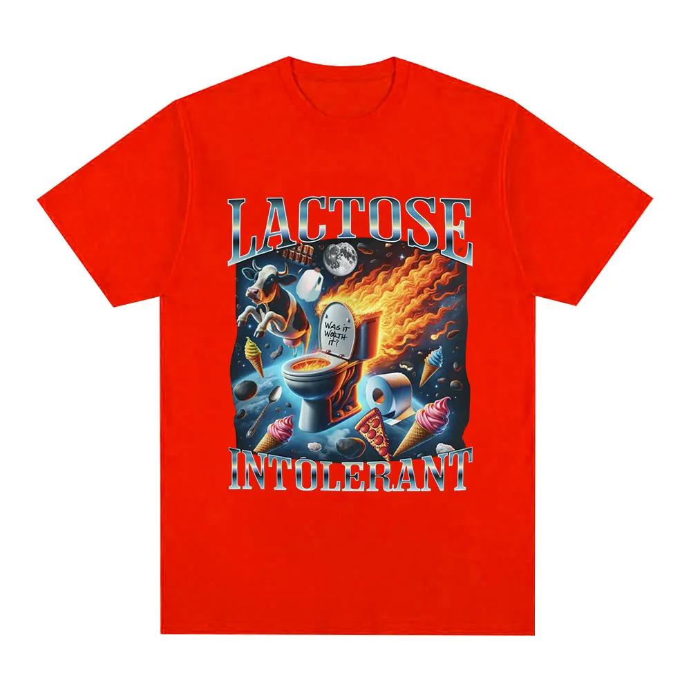 Lactose Intolerant Funny Meme Graphic T Shirt WoFashion Vintage T-shirt Casual Cotton Short Sleeve Oversized T-shirts