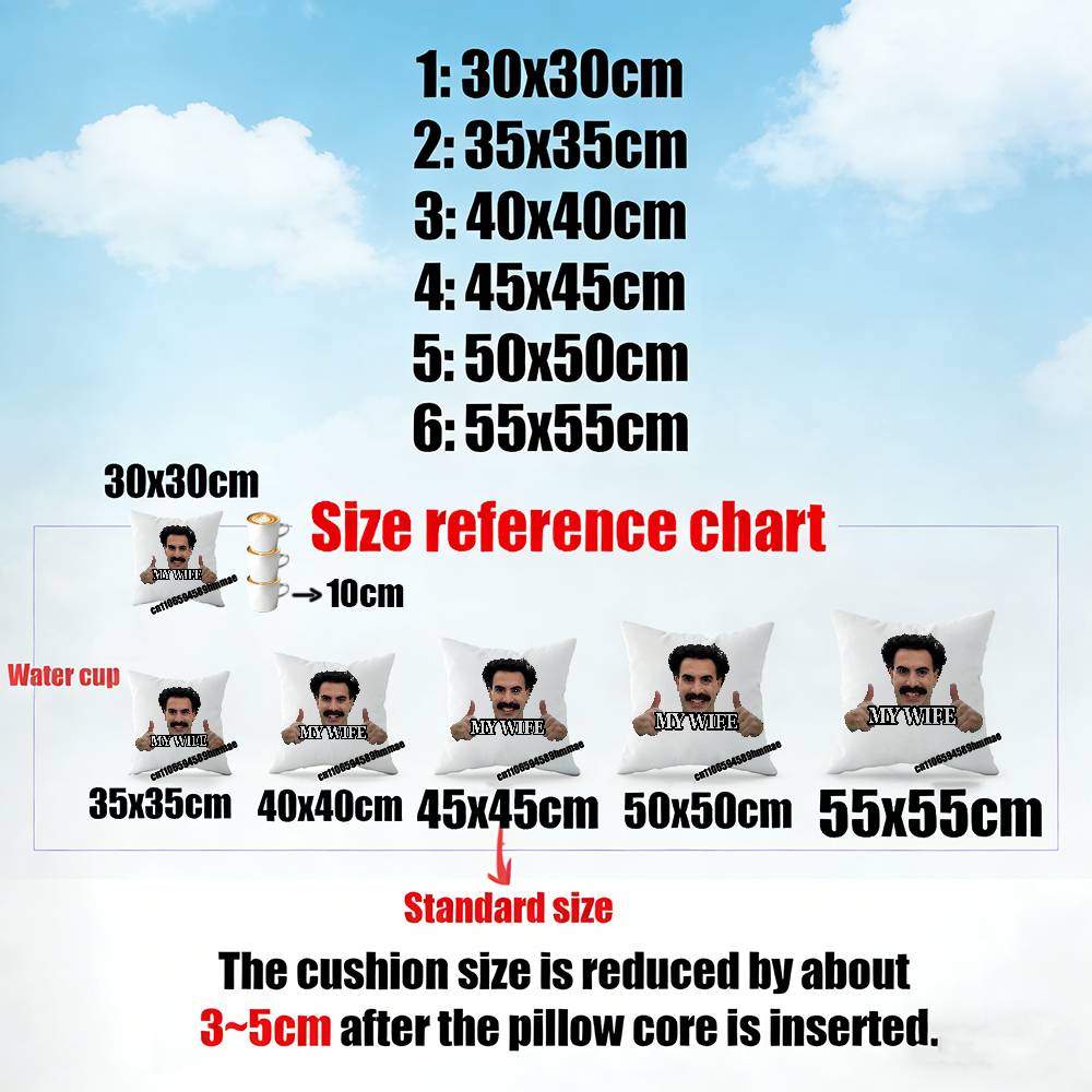 For Borat Very Nice Great Success Throw Pillow Case Sham 45X45Cm 40X40Cm Square Car Pillowcase Pad Cushion Cover
