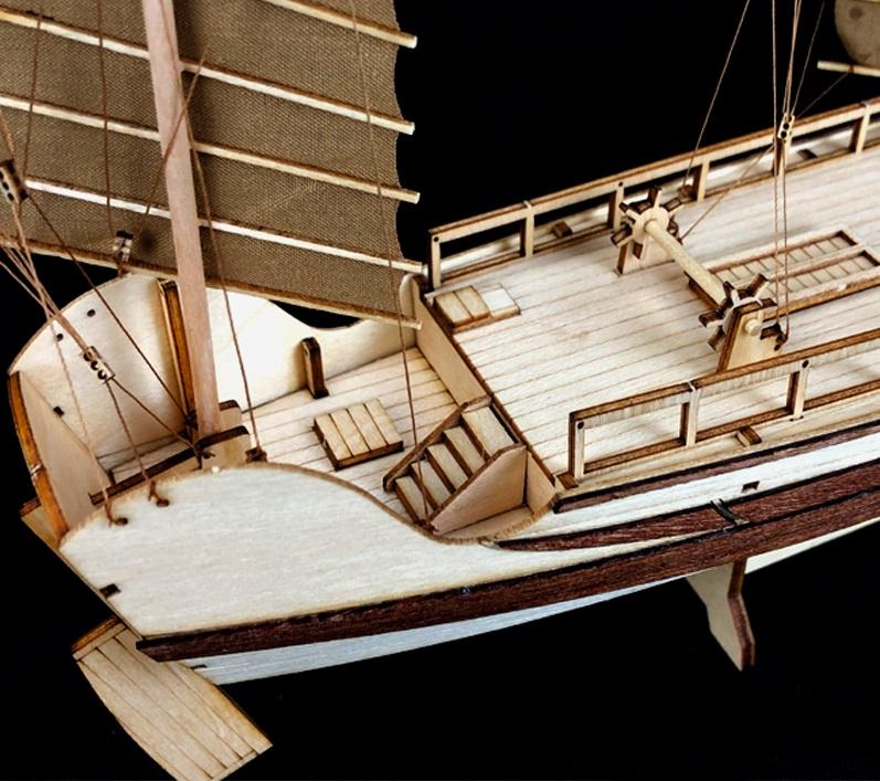 Chinese Ancient Sailboat Model Building Kit Scale 1/148 Green Eyebrows Ship Wood Model Ship