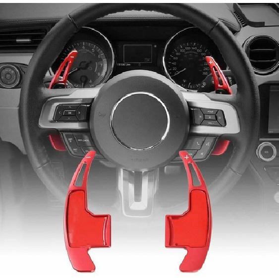 Red Aluminum Steering Wheel Shift Paddle Lever Shifter for Ford Mustang 2015+