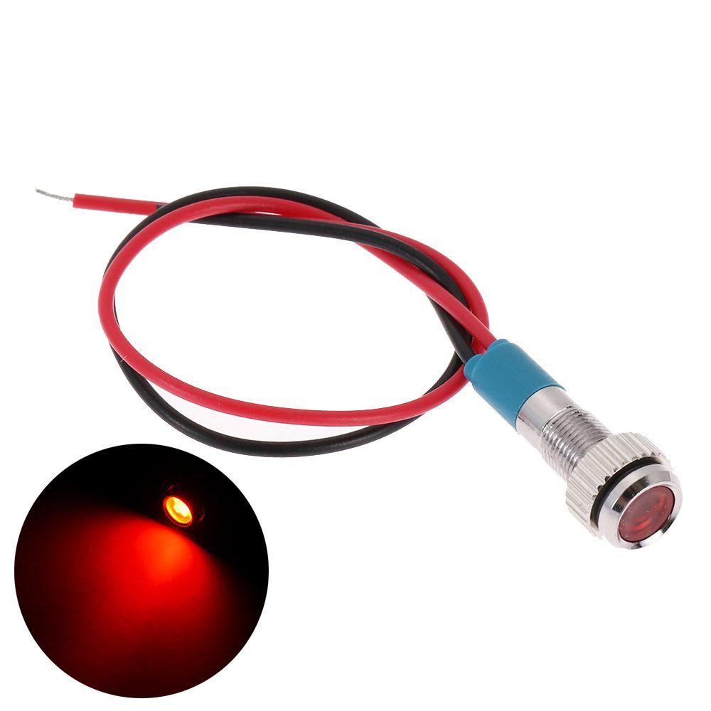1Pc LED Metal Indicator Light 3V 5V 6V 9V 12V 24V 220V 6mm Pilot Directional Signal Lamp With Wire Car Truck Boat Dashboard Lamp