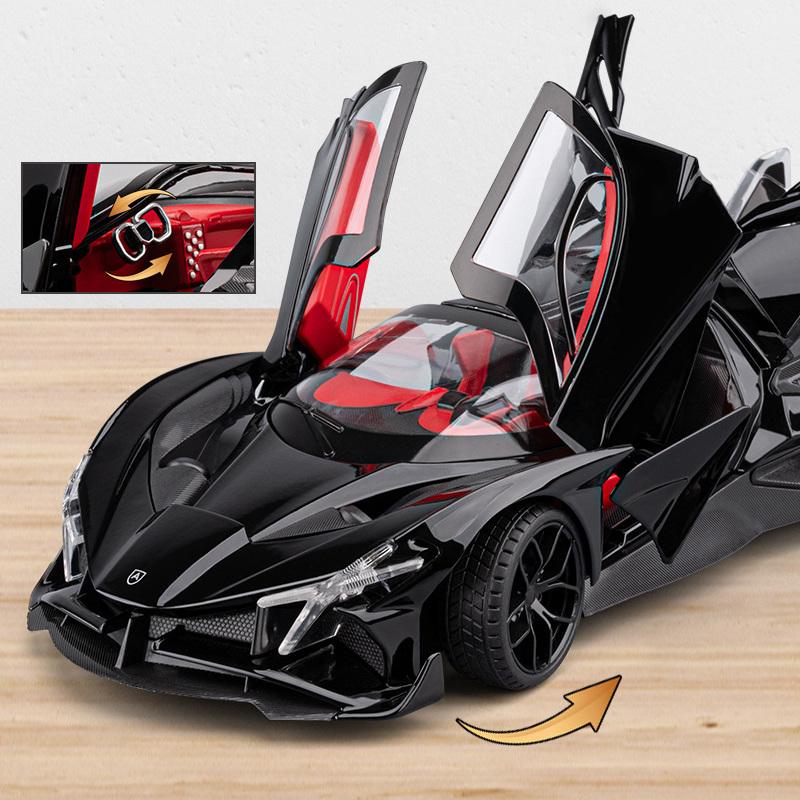 1/18 Apollo Project EVO Alloy Concept Sports Car Model Diecasts Metal Track Racing Car Vehicles Model Sound Light Kids Toys Gift