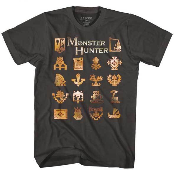 Monster Hunter 16 Different Badges Capcom Video Game Men s T Shirt  Unisex T-Shirt L