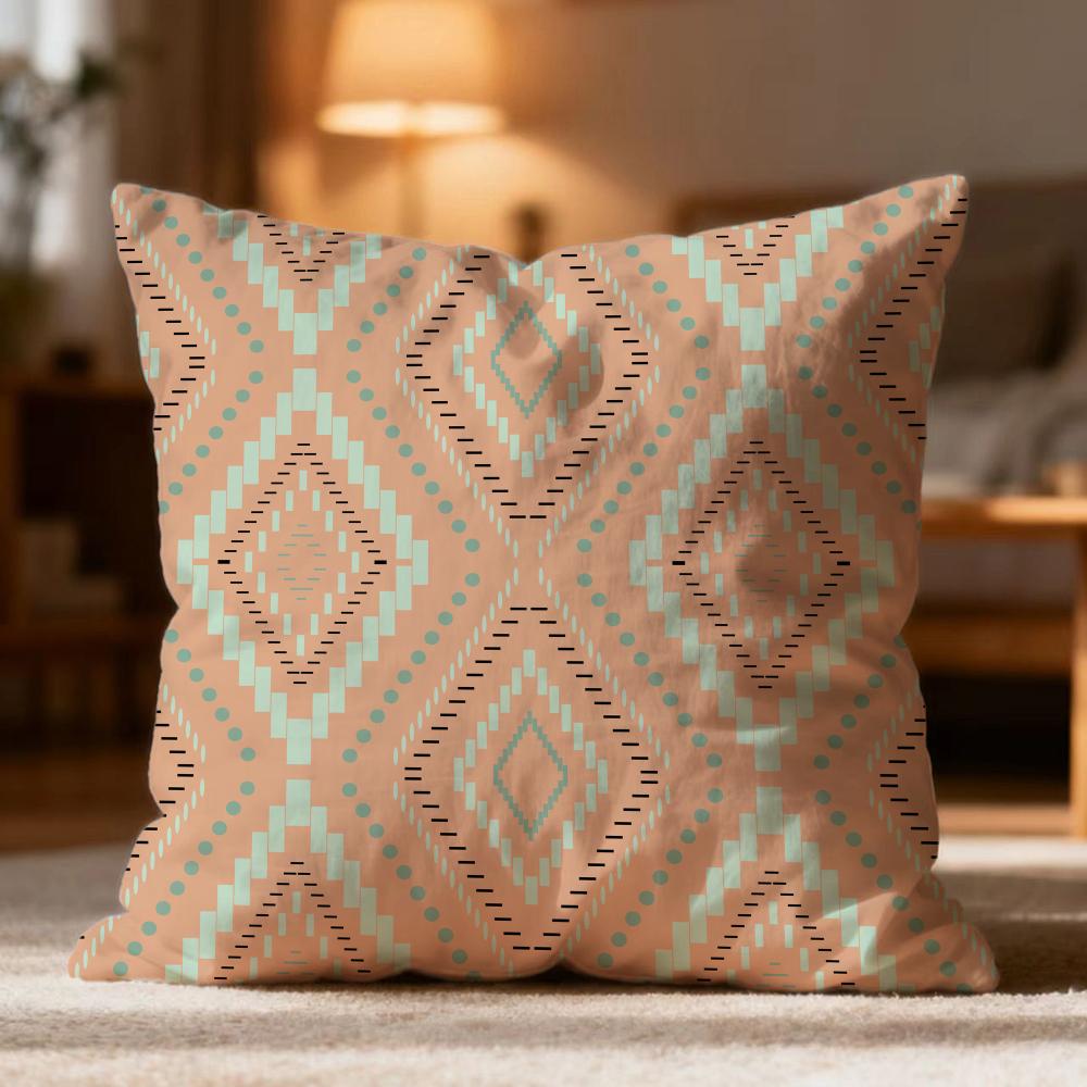 Fashion N-NNative Fabric Pattern Cushion Cover Soft Washable Pillow Case Multi-Scene for Couch Bed Travel Office Use