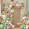 138 Pcs Sage Green Pink Balloon Flower Arrangement Arch Set In Bohemian Style Birthday Party Baby Shower Decorations Wedding