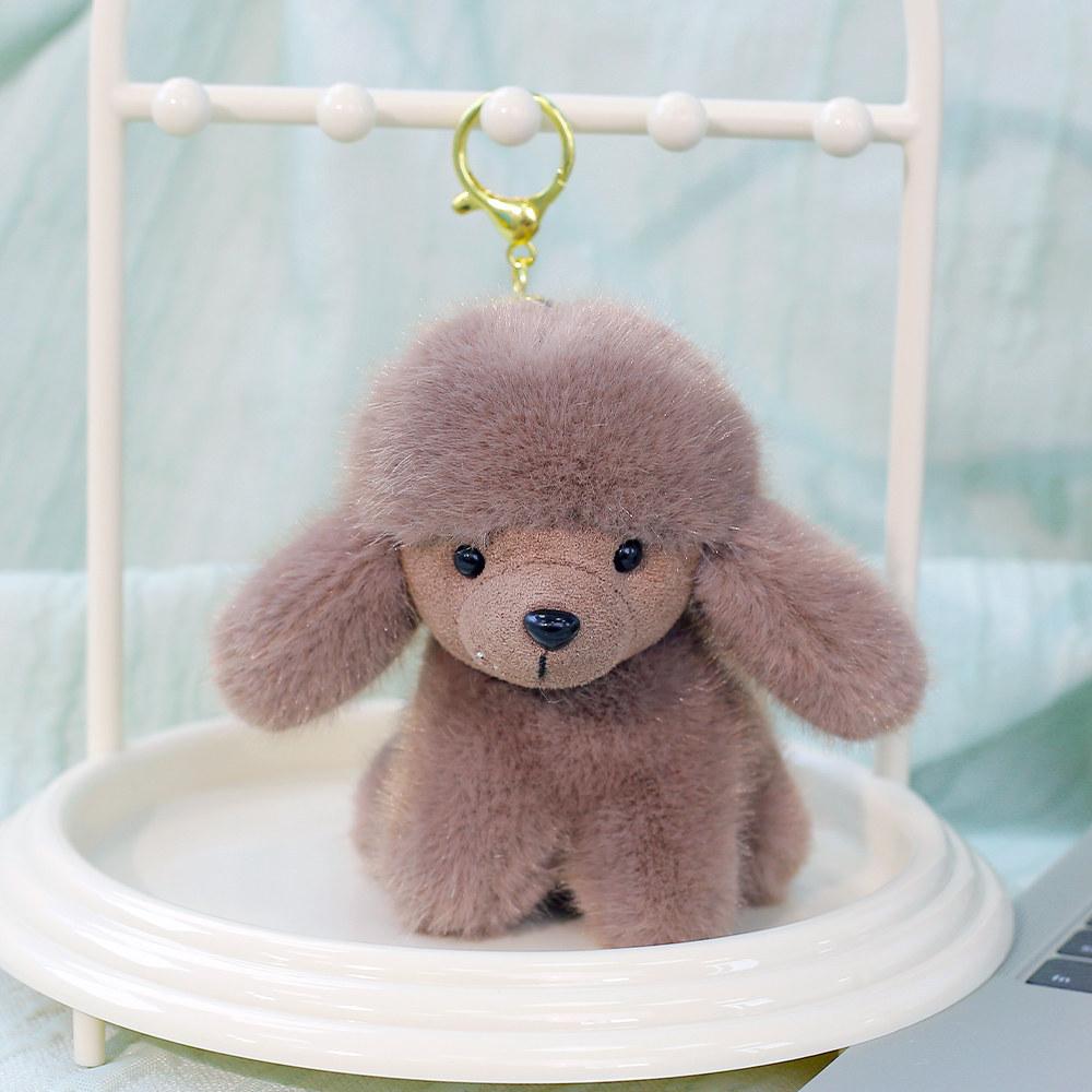 Plush Poodle Dog Toy Gift For Girls With Keychain And Bag Decor