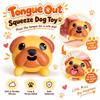 Soft Squeeze Stress Relief Toy Tongue Out Brown Puppy Figurine New Squeeze Dog Toy  Desktop Decor