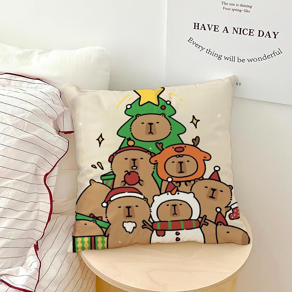 Cartoon Capybara Cute cushion cover Pillow Cover Home Sofa living Decoration Room Office Car Nordic Simplicity