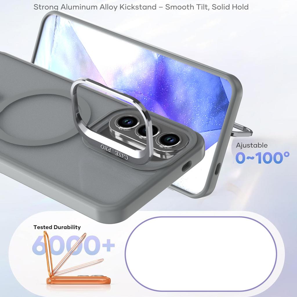 Magnetic Case For Samsung Galaxy A26 5G / A17 5G / A17 4G / A16 5G / A16 4G Foldable Kickstand Matte PC + TPU Phone Cover
