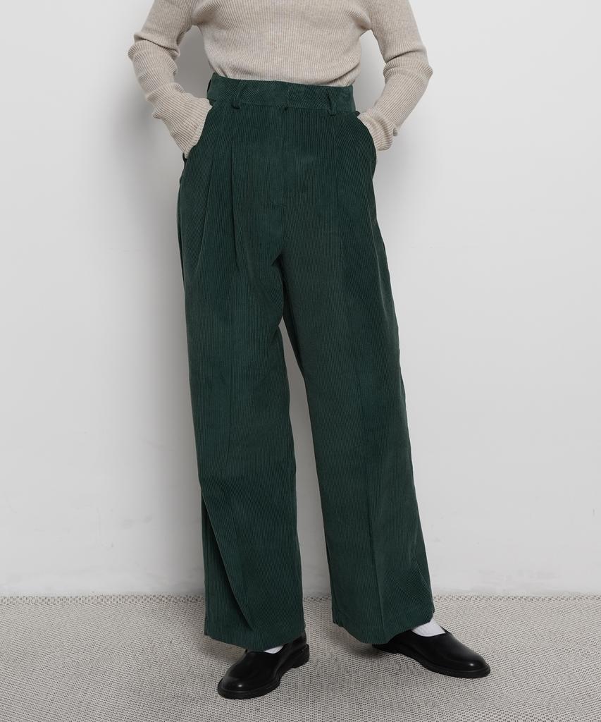 THE-ABON Women'S Day Classic Two-Pintuck Wide Corduroy Pants Orange