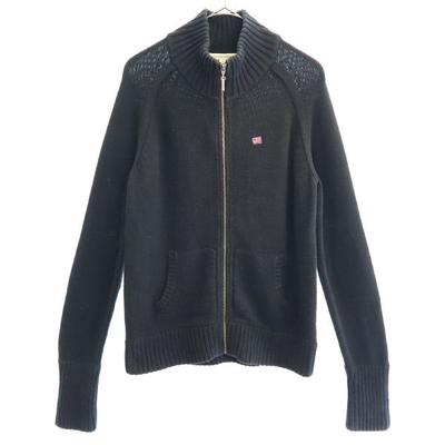 POLO JEANS COMPANY Baumwollstrickjacke mit durchgehendem Reißverschluss M schwarz Damen Gebraucht